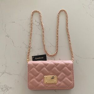 NWT…Bebe Blush Pink Quilted Crossbody Bag
